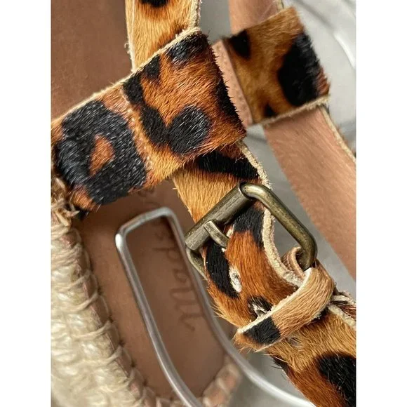 Women’s Sandals Size 8.5 Madewell Espadrille Sandal in Leopard Calf Hair - Picture 9 of 12